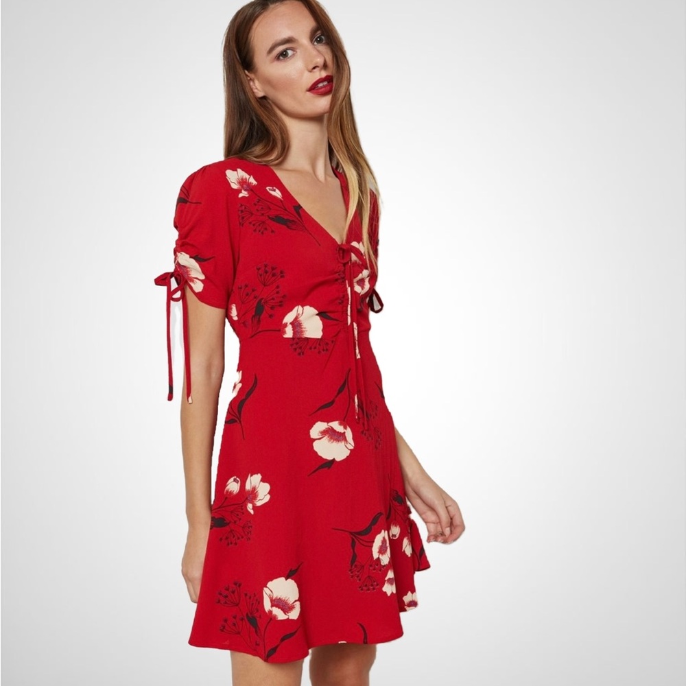 Mango Red Floral Dress